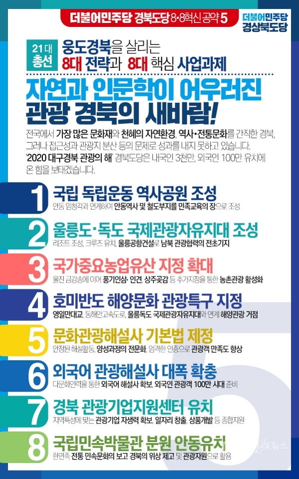 웅도경북을 살리는 더불어민주당 경북도당 8.8혁신공약 5 웹자보