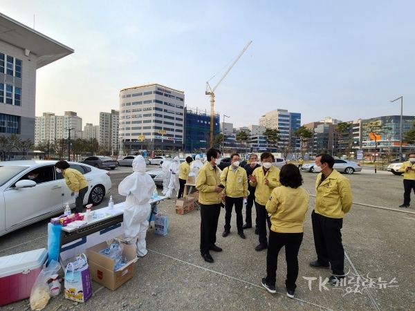 경북도청 내 현장임시 선별진료소. 사진=안동시