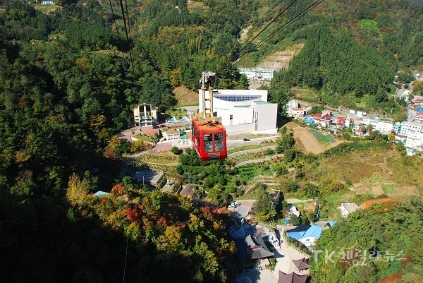 독도박물관과 케이블카. 사진=경북도