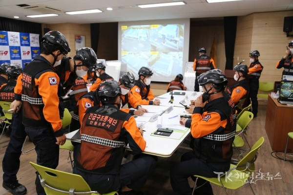 긴급구조통제단 훈련 모습. 사진=안동소방서