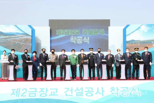 황성동~현곡면 나원리·금장리 연결...총사업비 410억, 폭 20미터, 연장 371m 대형교량 16일 착공 . 사진=경주시