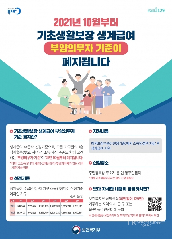 기초생활보장 기준완화 포스터