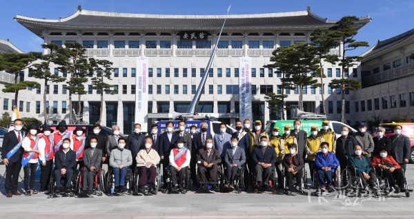 장애인교통안전 경북순례 캠페인 해단식. 사진=경북도