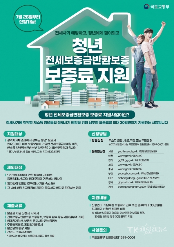 청년전세보증금반환보증_보증료지원(포스터).  사진=경북도