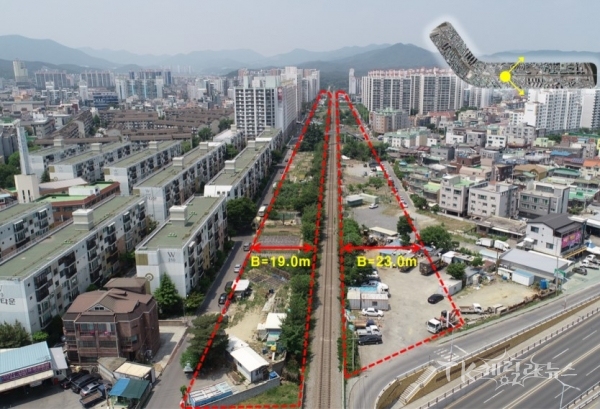 현재 토지 보상율 92.8% 보여 사유지 보상 다음 달 말 마무리.  사진=경주시