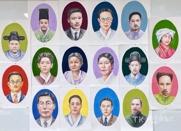 우리지역 대표 독립유공자 16분의 초상화. 사진=경북북부보훈지청