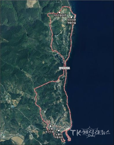 (영덕군) 영덕읍 석리·노물리 일원(면적: 980,000㎡, 구역계: 붉은 점선-----) 사진=경북도